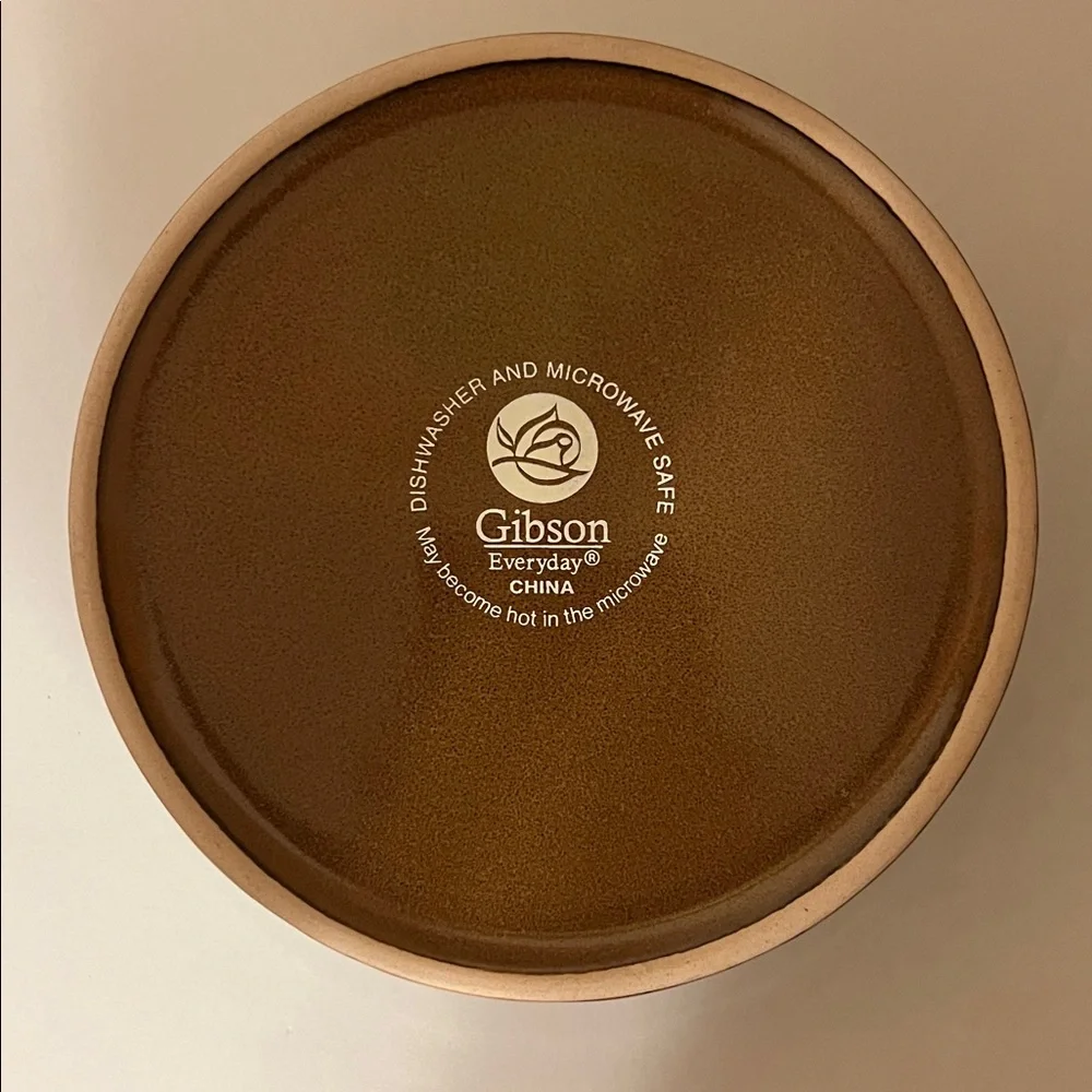 Gibson Black and Brown Animal Print Ceramic Bowl. NWOT
